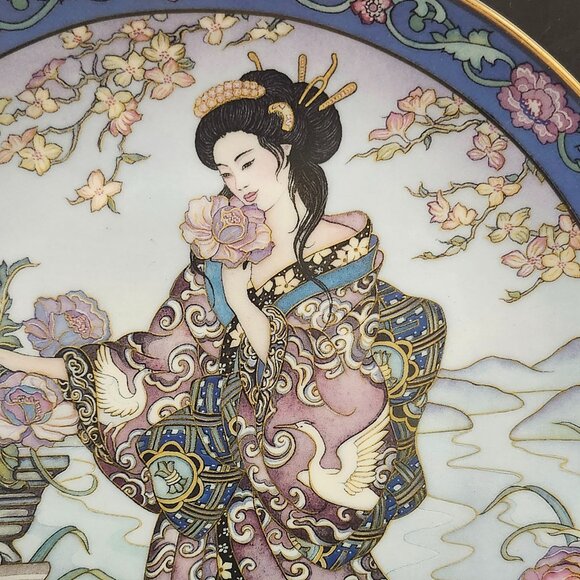 VTG Peony Maiden Franklin Mint Heirloom Royal Doulton Bone China Plate RA4084 - Picture 2 of 5